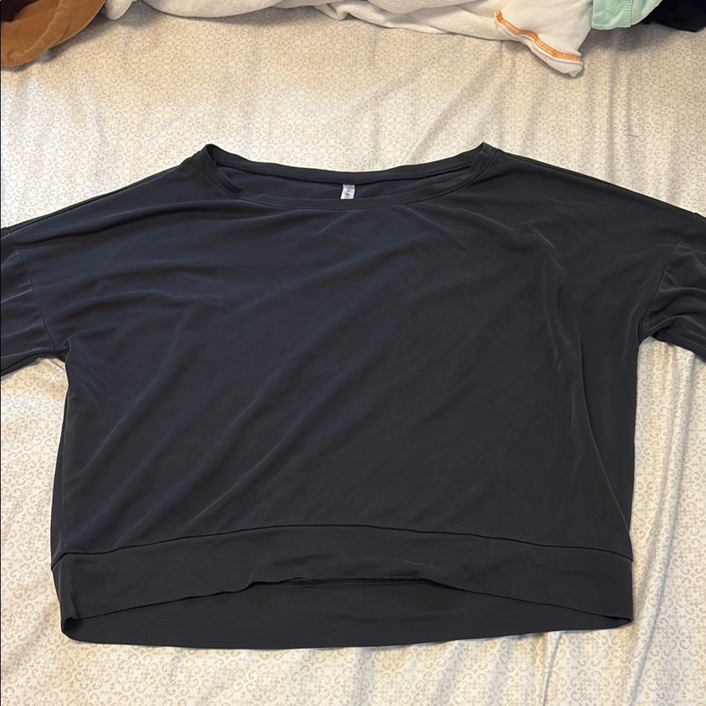 Fabletics Black Boxy 3/4 Sleeve Blouse